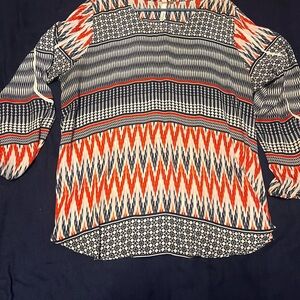 Patterned Women's Top - Black, Red, White